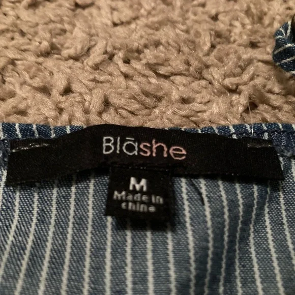 Blashe Blue & White Striped Romper. Size Medium. - Picture 3 of 9